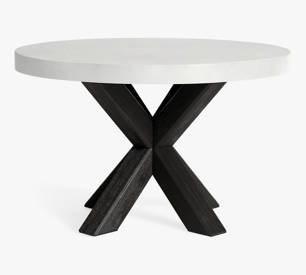 Abbott Indoor/Outdoor 48" Concrete & FSC® Acacia Round Dining Table | Pottery Barn (US)