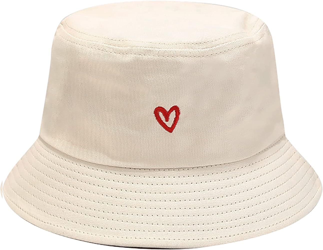 XYIYI Fashion Embroidery Bucket Hat Cotton Beach Fisherman Hats for Women Girls | Amazon (US)