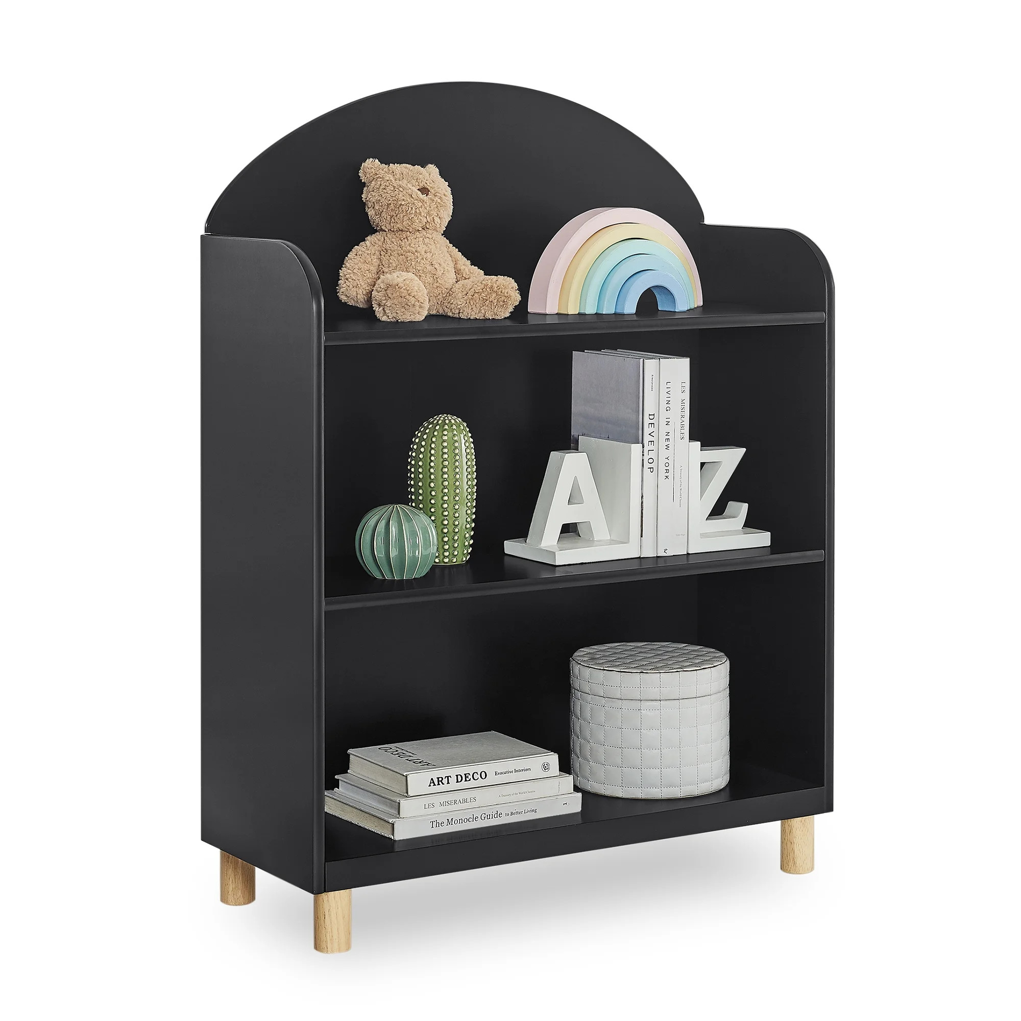 Delta Children Reese 3-Shelf Bookcase, Ebony/Natural | Walmart (US)