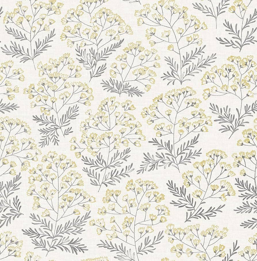 NuWallpaper NUS3546 Wethersfield Peel & Stick Wallpaper, Yellow | Amazon (US)