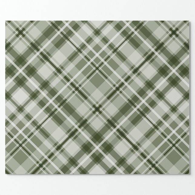 green white jade masculine plaid wrapping paper | Zazzle