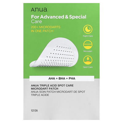 Anua, Triple Acid Spot Care Microdart Patch, 12 Patches | iHerb