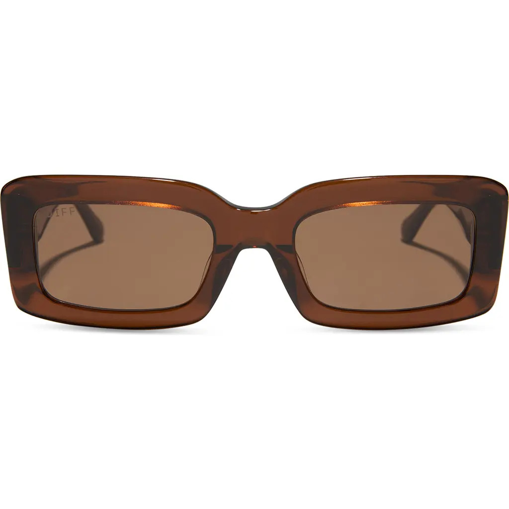 DIFF Indy 51mm Polarized Rectangular Sunglasses in Brown at Nordstrom Rack | Nordstrom Rack