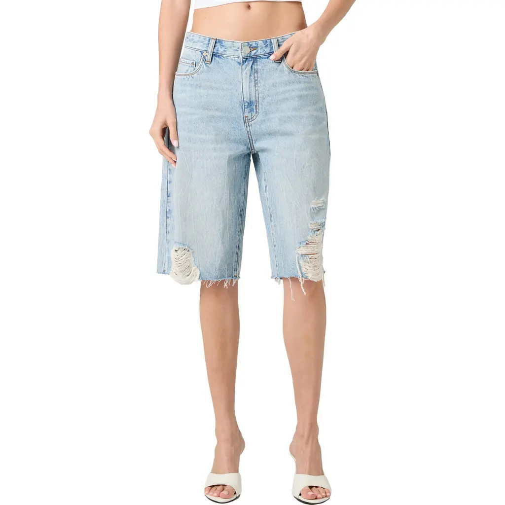 BLANKNYC The Leonard Distressed Cutoff Denim Bermuda Shorts in Color Coded at Nordstrom, Size 28 | Nordstrom