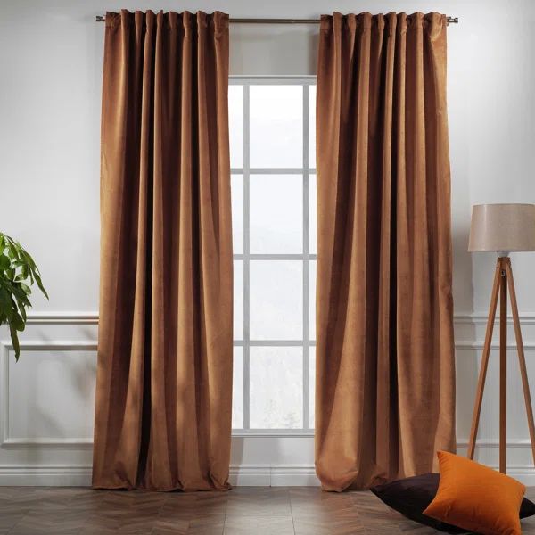 Solid Luxury Matte Velvet, Decorative Curtain, Room Darkening | Wayfair North America