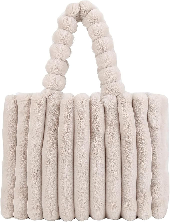 Furry Purse Fluffy Tote Bags for Women Winter Faux Fur Bag Fuzzy Purses and Handbags | Amazon (US)