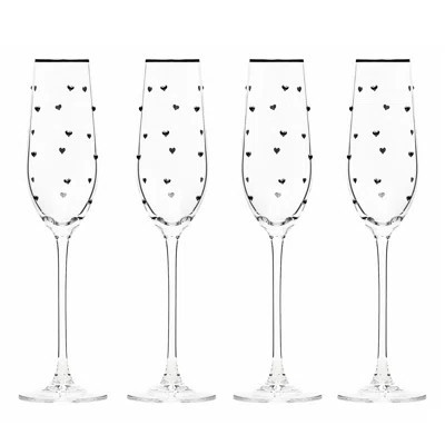 10 Strawberry Street Charming Heart Glassware, Flute | Wayfair North America