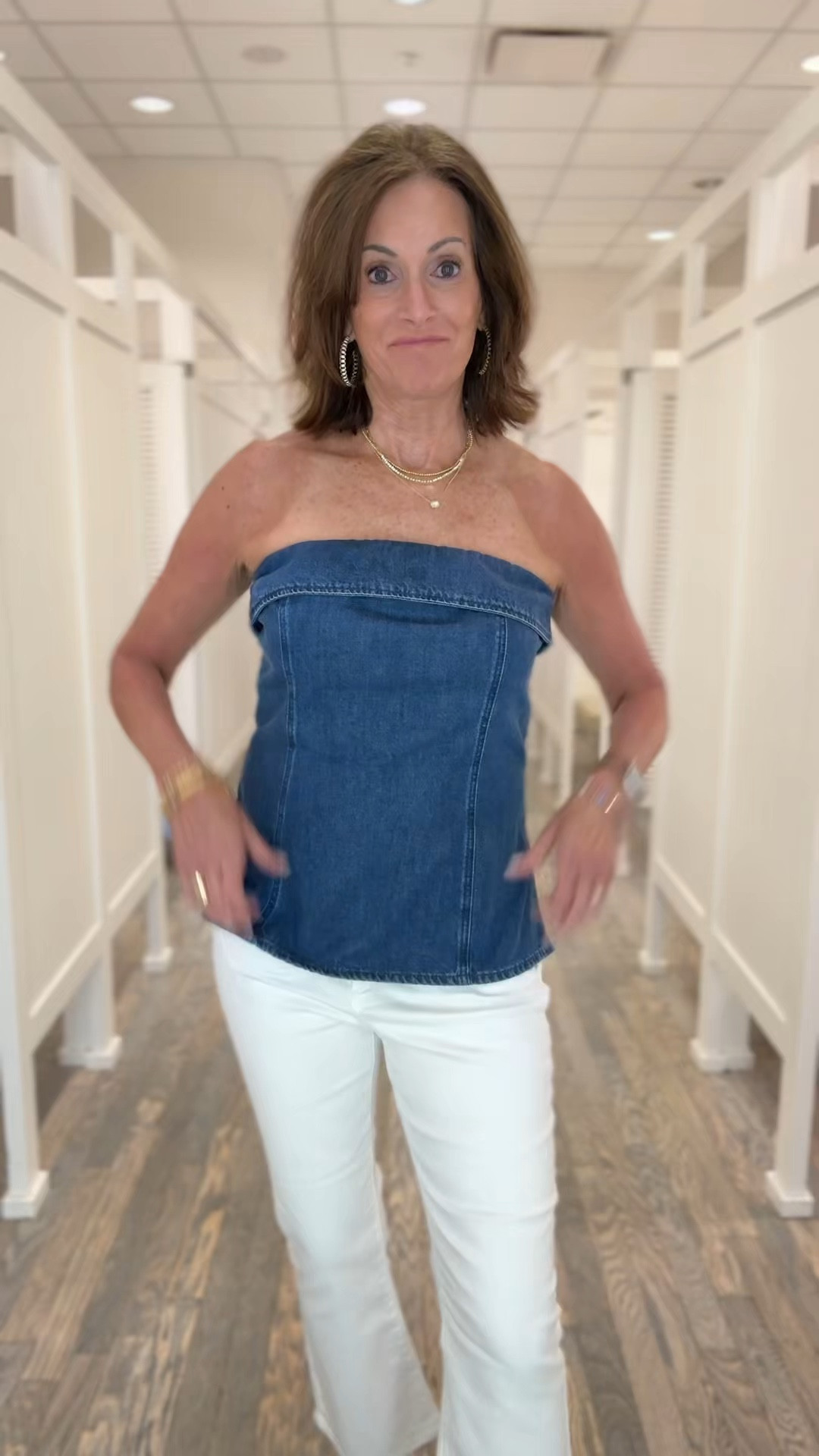 Denim strapless top - size 8
White denim - size 29/8 regular 
Available in petite/ regular/ tall 

Summer outfits 
Spring style 
Date night 



#LTKSaleAlert #LTKTall #LTKMidsize