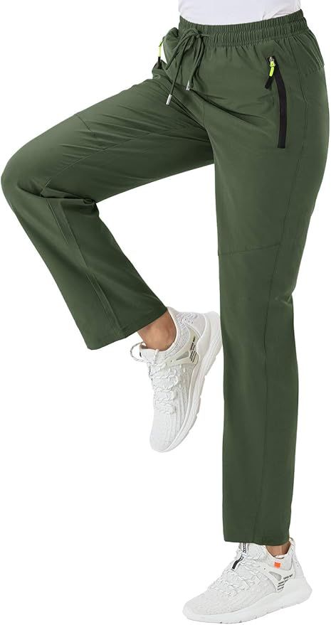 BGOWATU Women's Hiking Cargo Pants Quick Dry Lightweight Water Resistant Joggers Pants Zipper Poc... | Amazon (US)