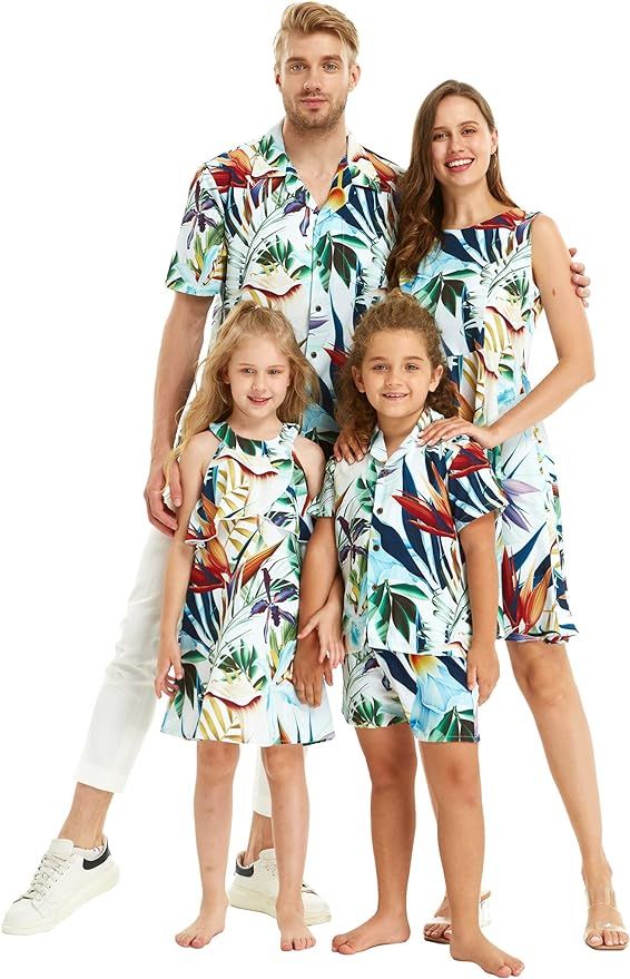 Matchable Family Hawaiian Luau Men Women Girl Boy Clothes in Lost in Paradise | Amazon (US)