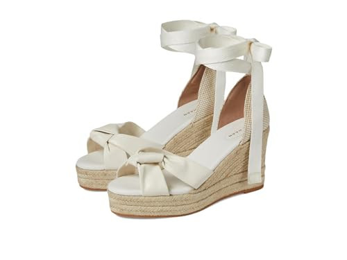 Cole Haan Women's Cloudfeel Hampton Sandals Espadrille Wedge, Ivory Leather/Natural Canavs, 8.5 | Amazon (US)