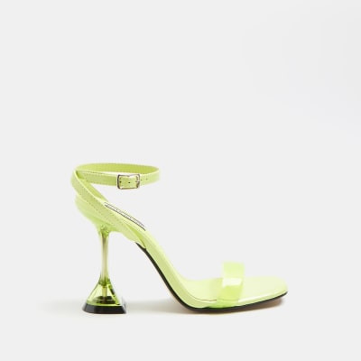 Lime perspex heeled mules | River Island (UK & IE)
