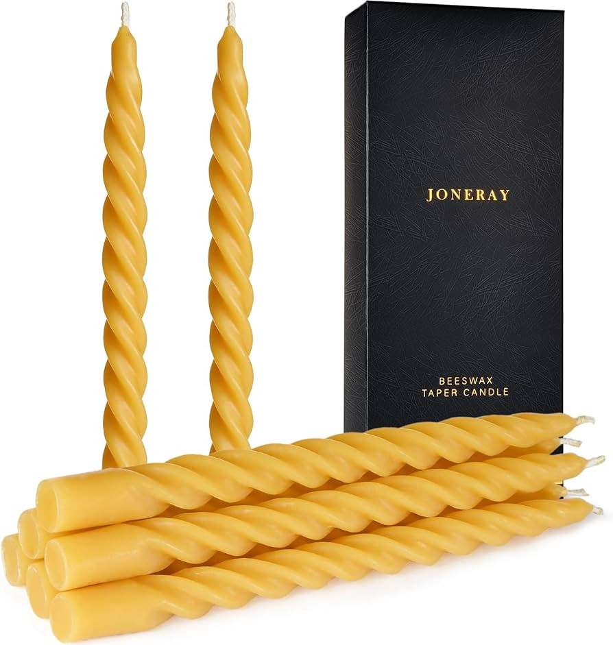 8PCS Spiral Beeswax Candle,10 inch Natural Beeswax Taper Candles,Smokless Candles for Women Gifts... | Amazon (US)