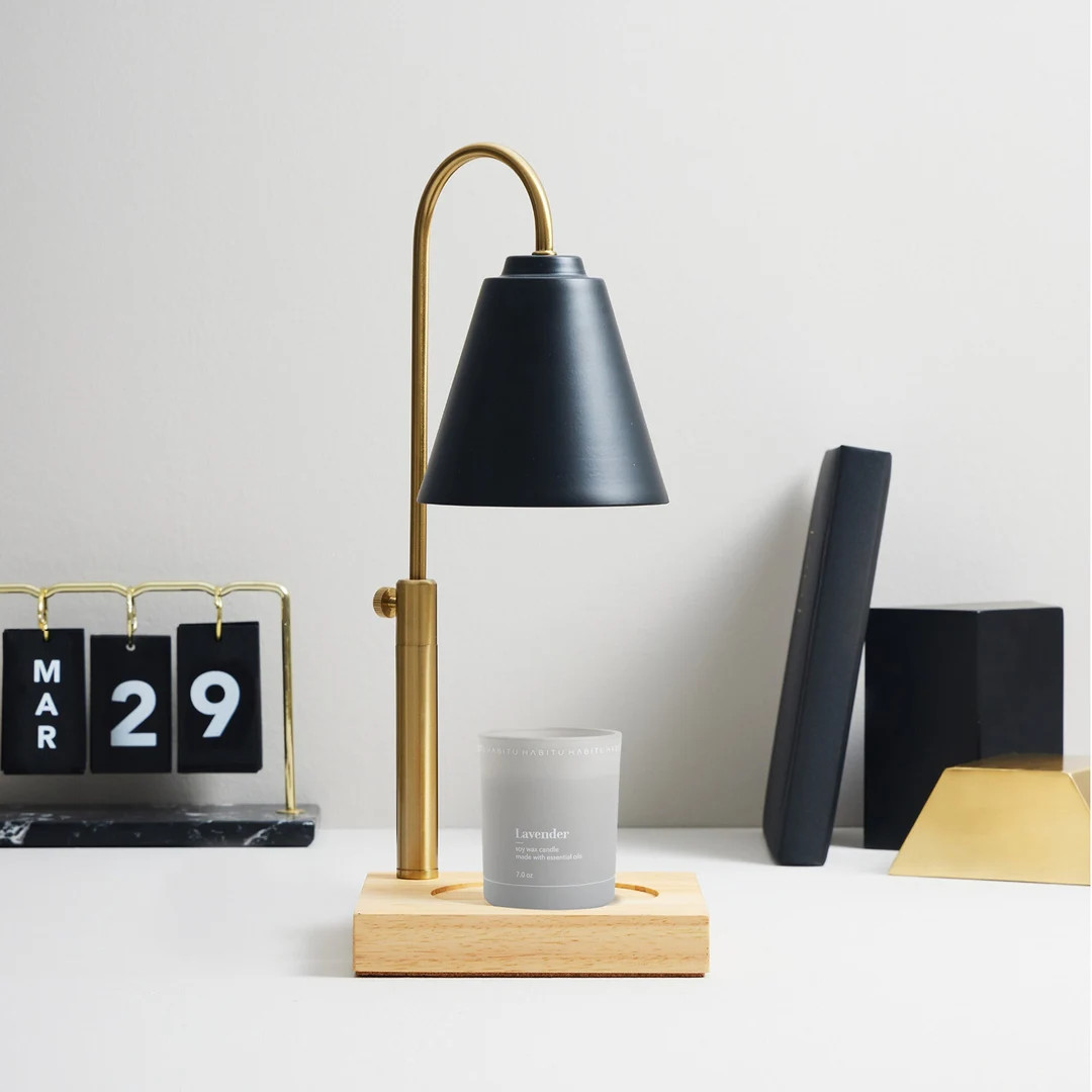 HABITU Candle Warmer Lamp Black With Lavender Candle, Timer 1H/2H/4H, Dimmer & Light Bulb for Hom... | Etsy (US)