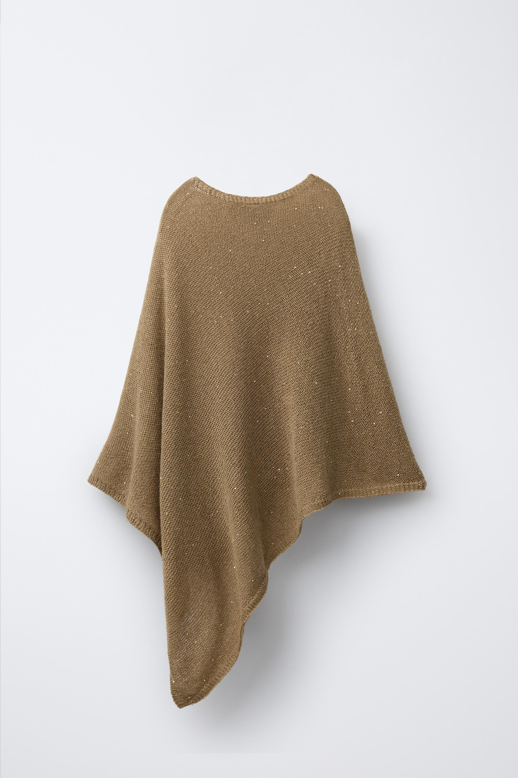 SEQUIN KNIT CAPE | Zara US