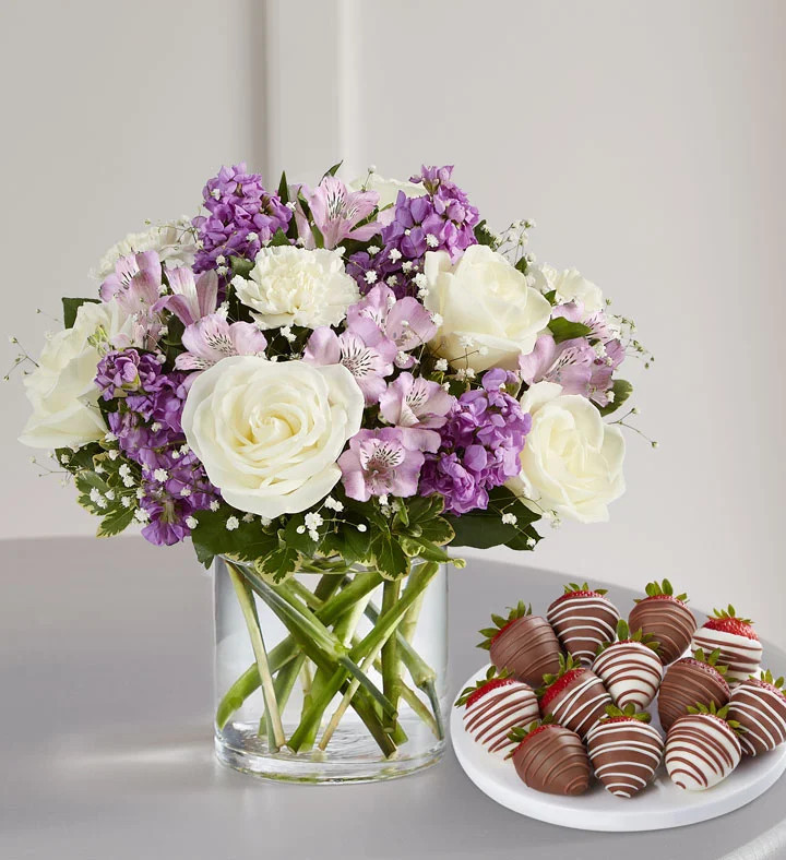 1-800-Flowers Flower Delivery Lovely Lavender Medley W/ Strawberries Large | 1800flowers.com