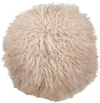 SARO LIFESTYLE Mongolian Lamb Fur Poly Filled Throw Pillow | Amazon (US)