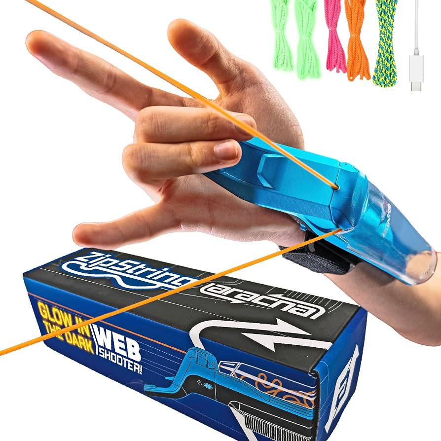 ZipString Aracna Glow-in-the-Dark Webshooter \u2013 Superhero String Launcher Toy for Kids, Teens... | Amazon (US)