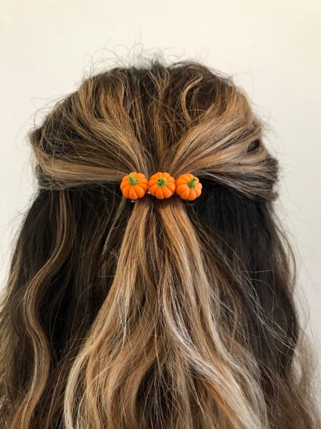 Mini Pumpkin Hair Clip: Handmade Fall French Barrette - Etsy | Etsy (US)