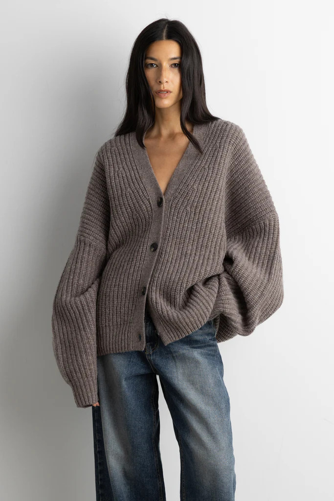 OVERSIZED SLOUCHY WOOL CARDIGAN | OAK + FORT