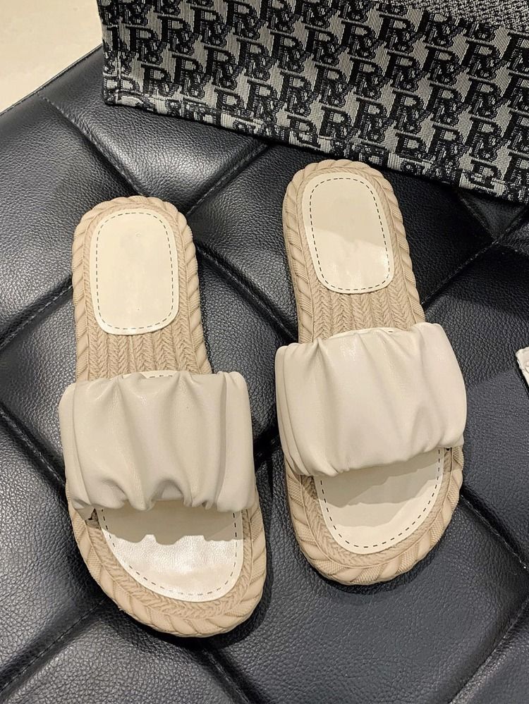 Ruched Non-slip Slide Sandals | SHEIN