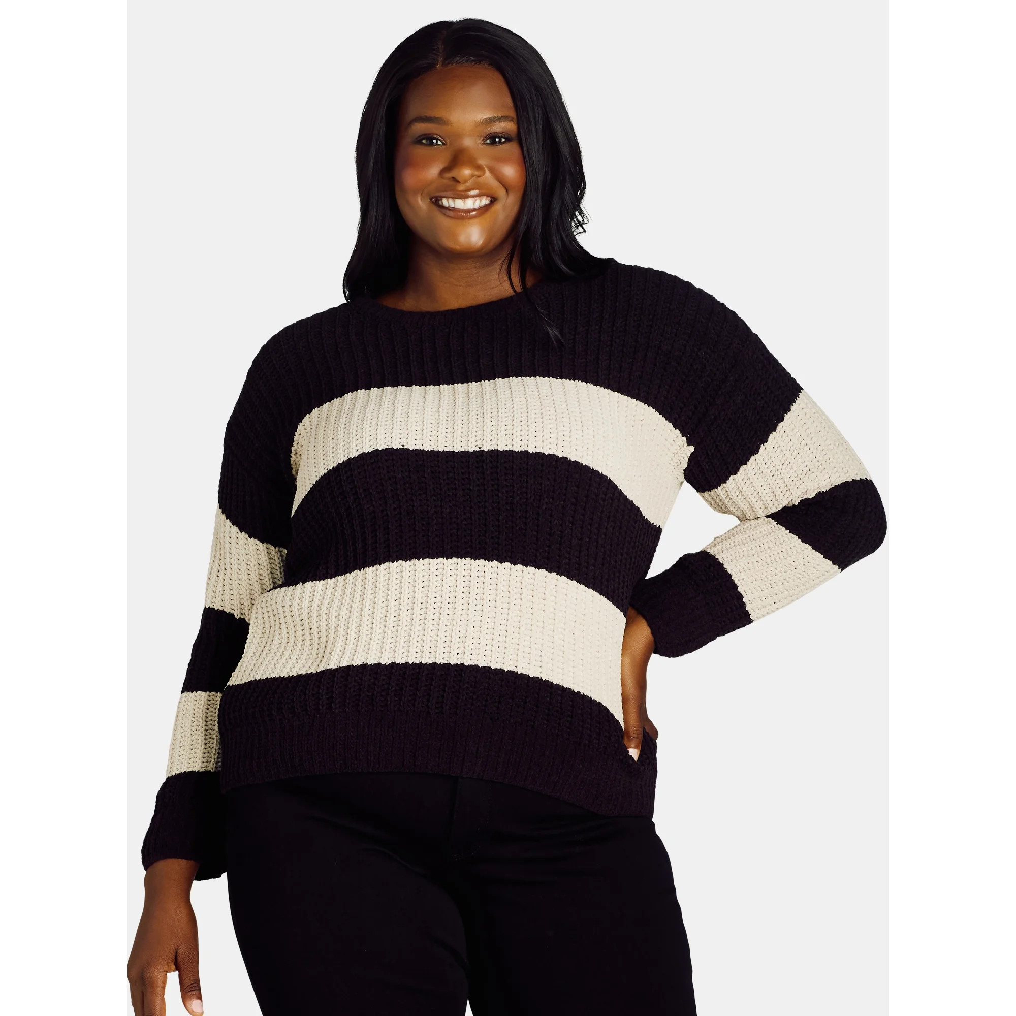 Time and Tru Women's and Women's Plus Matte Chenille Sweater, Midweight, Size XS-4X | Walmart (US)