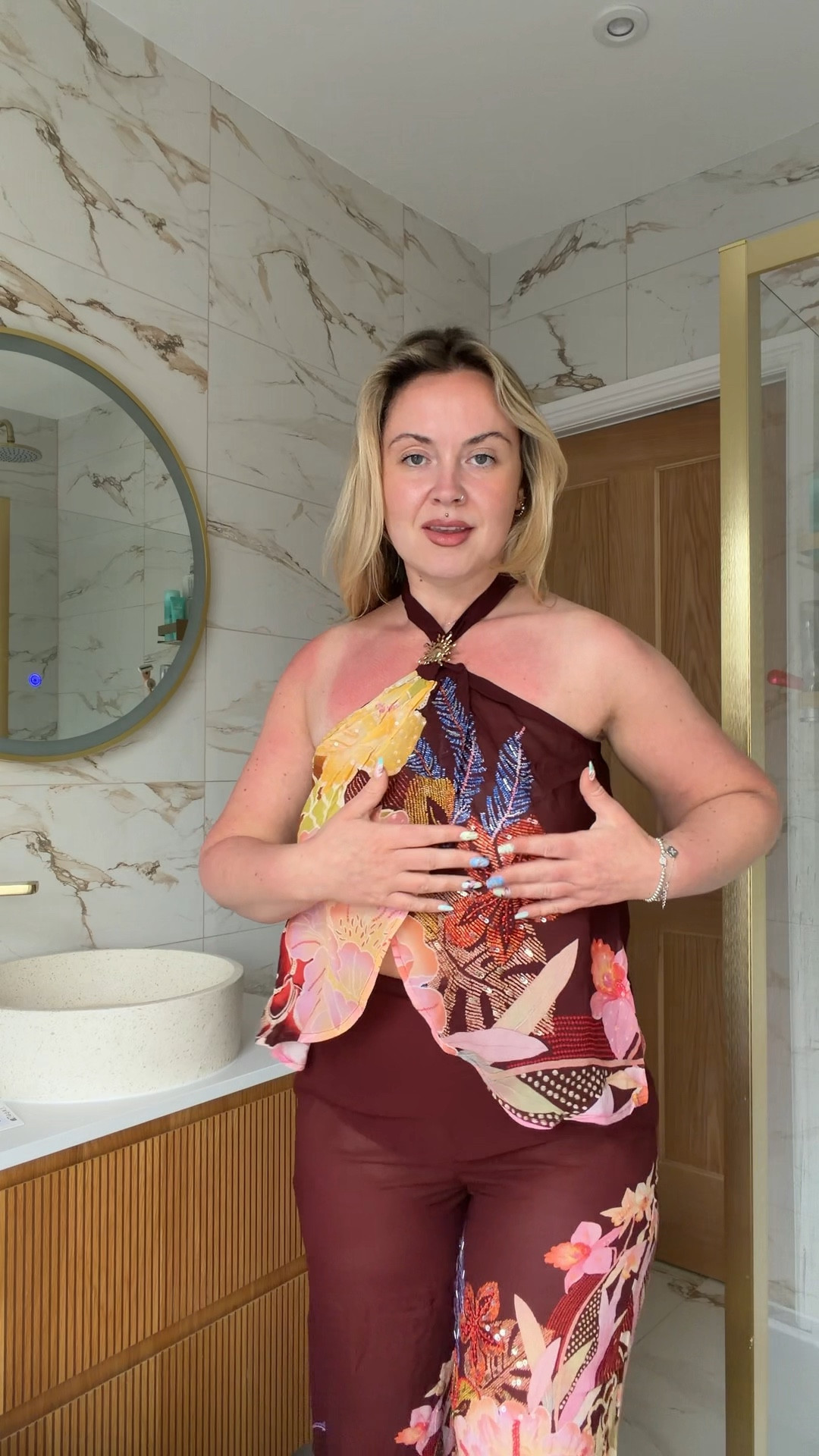 Grwm trying the new @River Island UK x @Terrydehavilland collection and I am in LOVE ✨ ad  #ibizaoutfitinspo #ibizaoutfits #midsizefashioninspo #riverisland #grwm 