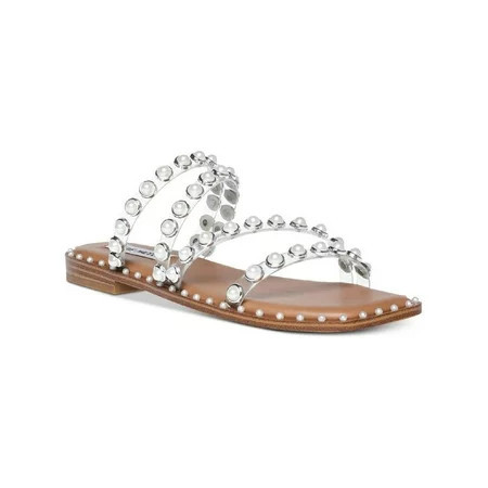 Steve Madden Womens Skyler Embellished Square Toe Flat Sandals | Walmart (US)