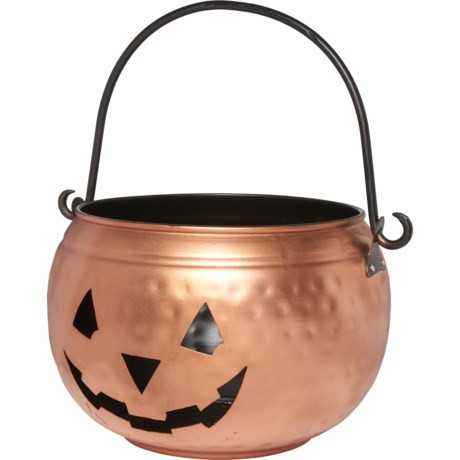 Moonlight Manor Large Copper and Black Jack O' Lantern Decoration - 7.75x12” | Sierra