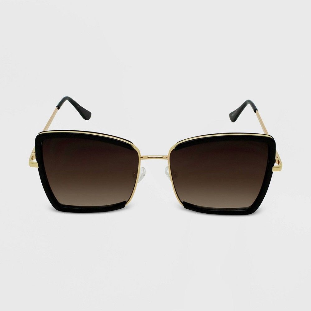Women's Square Sunglasses - Wild Fable Black/Gold | Target