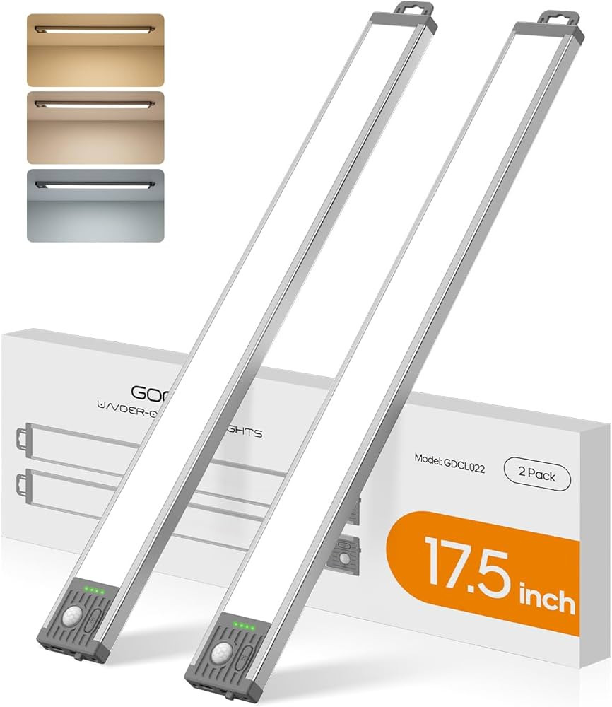 17.5Inch Under Cabinet Lighting, 4500mAh Rechargeable Battery Motion Sensor Light Indoor, Wireles... | Amazon (US)
