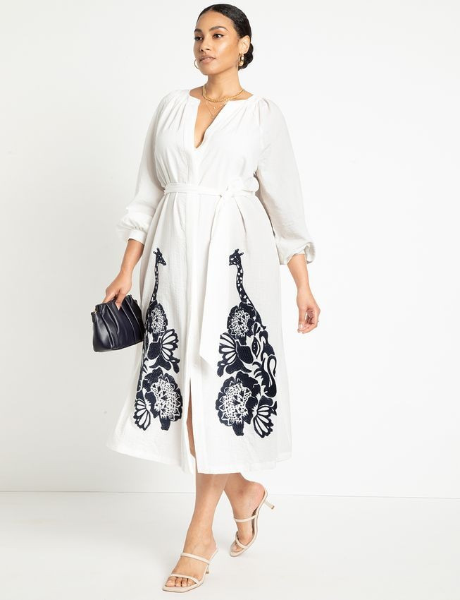 Relaxed Dress with Applique | Women's Plus Size Dresses | ELOQUII | Eloquii