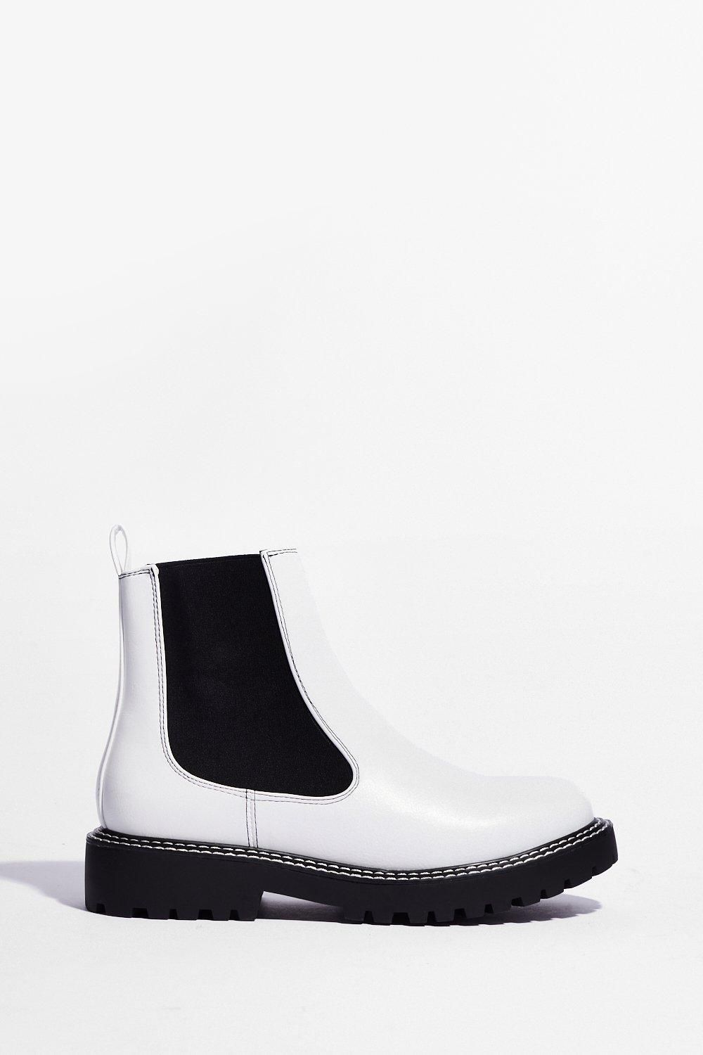 Stitch Faux Leather Chelsea Boots | Nasty Gal (US)