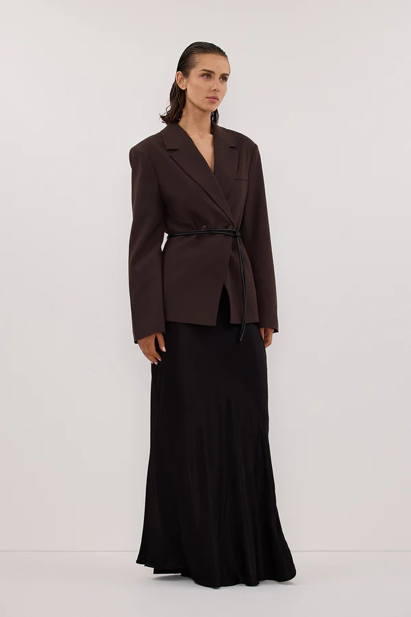 CHARLI BLACK SATIN MAXI SKIRT | DISSH