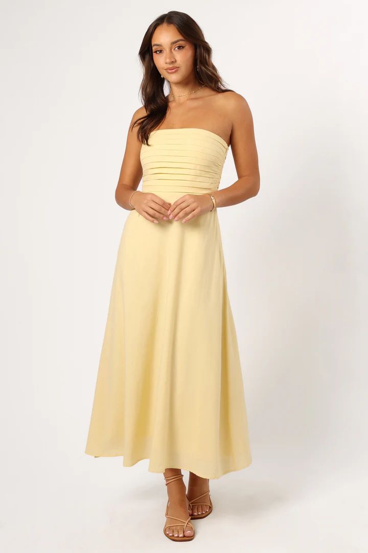 Kenna Strapless Maxi Dress - Butter Yellow | Petal & Pup (US)