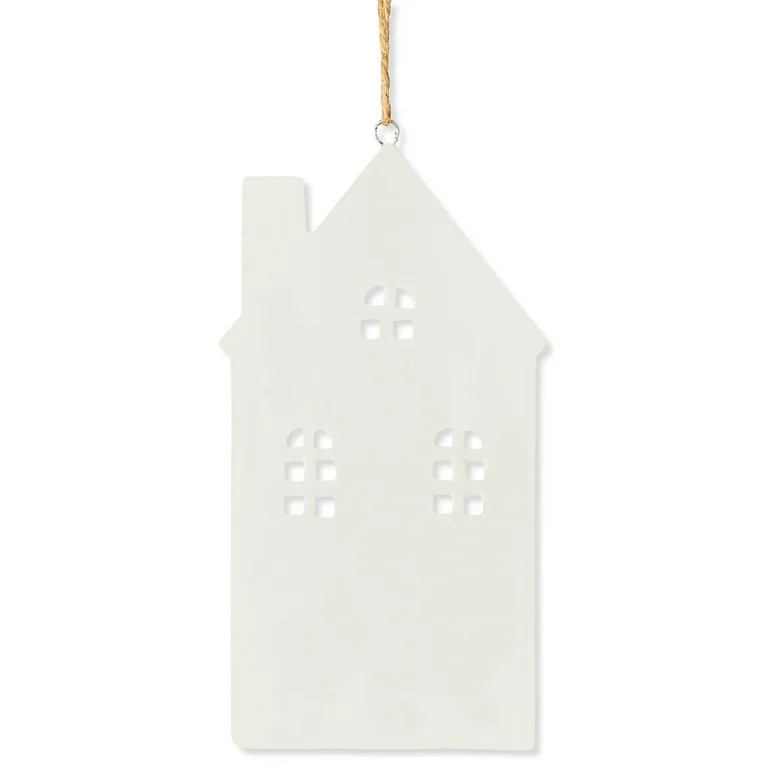 White Ceramic House Christmas Ornament, Joyel Theme, 5.9", by Holiday Time | Walmart (US)