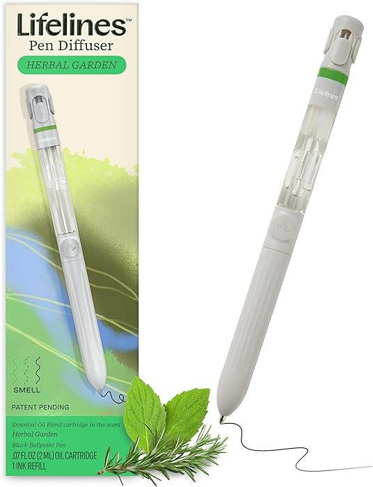 Lifelines Pen Diffuser, Herbal Garden - 1mm Black Ballpoint Pen with Scented Essential Oil Blends... | Amazon (US)