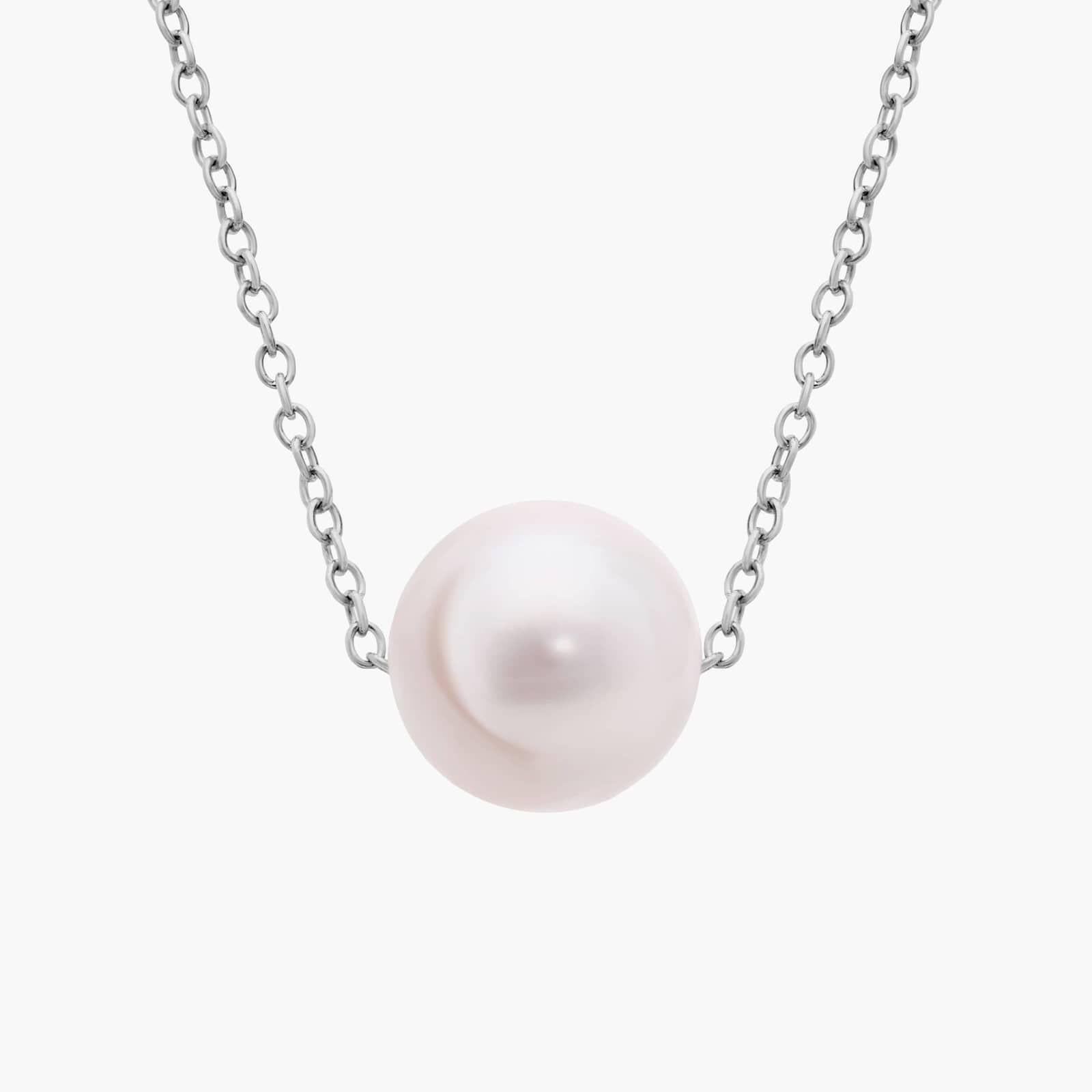 Classic Akoya Cultured Pearl Floating Pendant in 14k White Gold (7.5mm) | Blue Nile