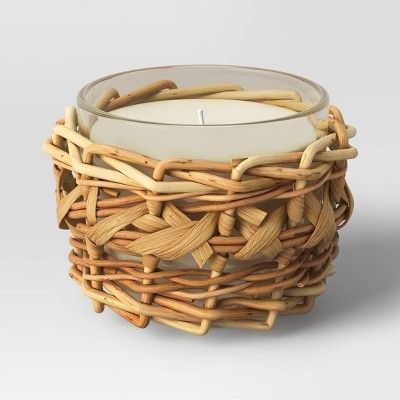 1-Wick Glass and Wicker Candle - Threshold™ designed with Studio McGee | Target