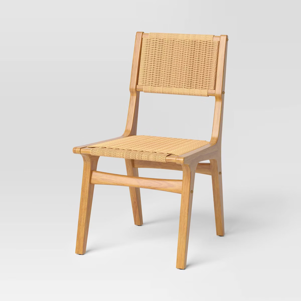 Ceylon Woven Dining Chair Natural Wood - Threshold™: Rubberwood Frame, Metal Hardware, Armless ... | Target