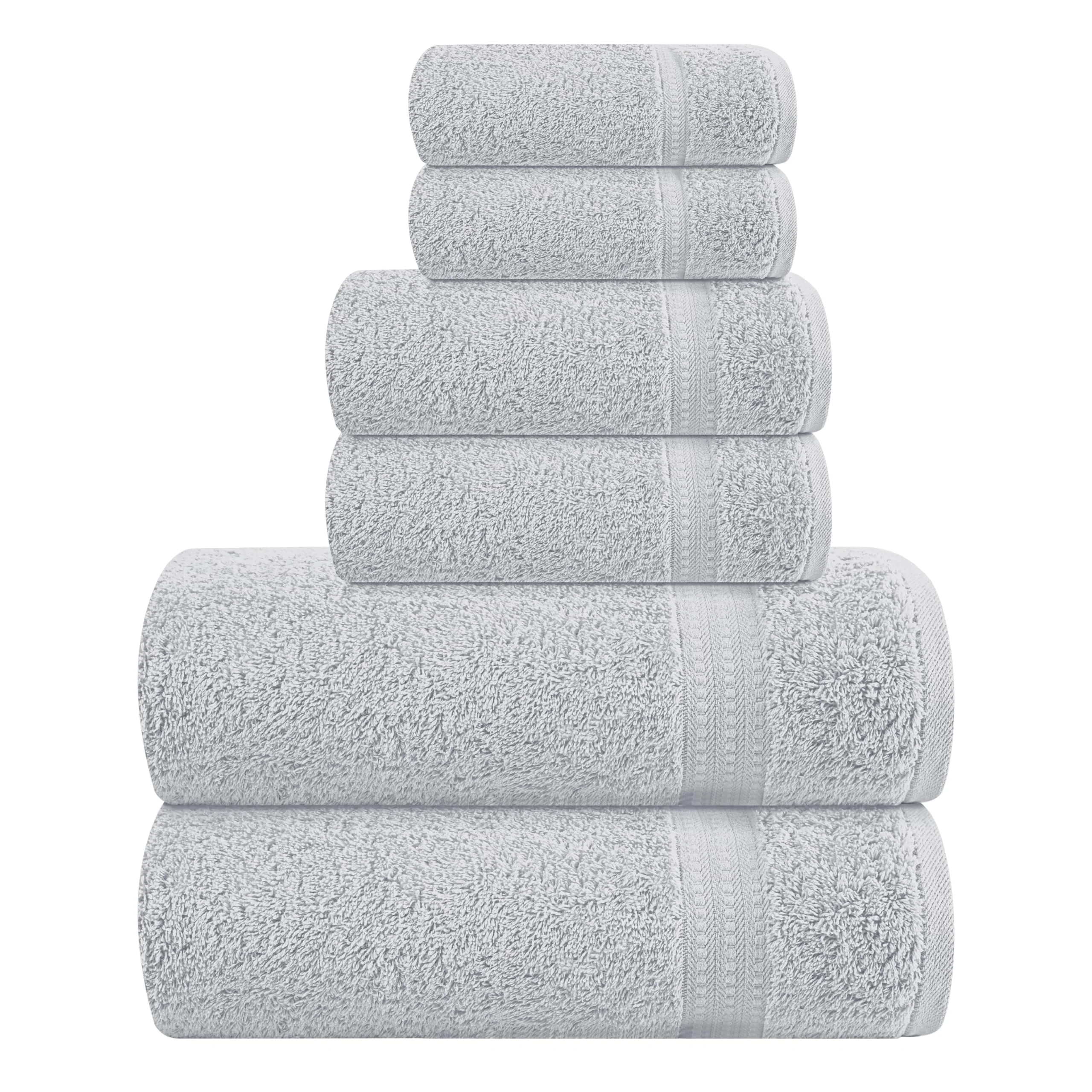GLAMBURG 6 Piece Towel Set, 100% Combed Cotton - 2 Bath Towels, 2 Hand Towels, 2 Wash Cloths - 50... | Walmart (US)