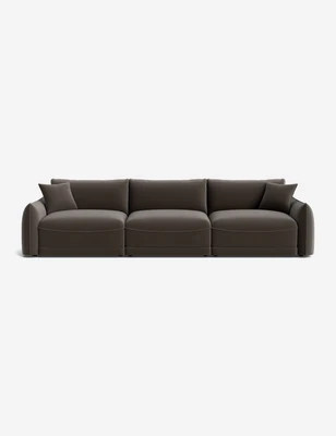 Balmer Sofa, Taupe Performance Velvet | Lulu and Georgia 
