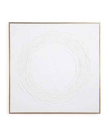 30x30 White Plaster Circle Sketch Wall Art | TJ Maxx