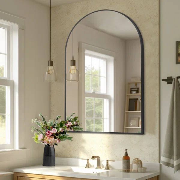 Brazee Arch Wall Mirror Metal Bathroom Vanity Accent Mirror | Wayfair North America