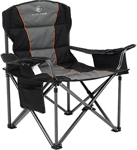 ALPHA CAMP Heavy Duty Camping Chair 500LBS Capacity, Oversized Folding Chair for Heavy People, Pa... | Amazon (US)