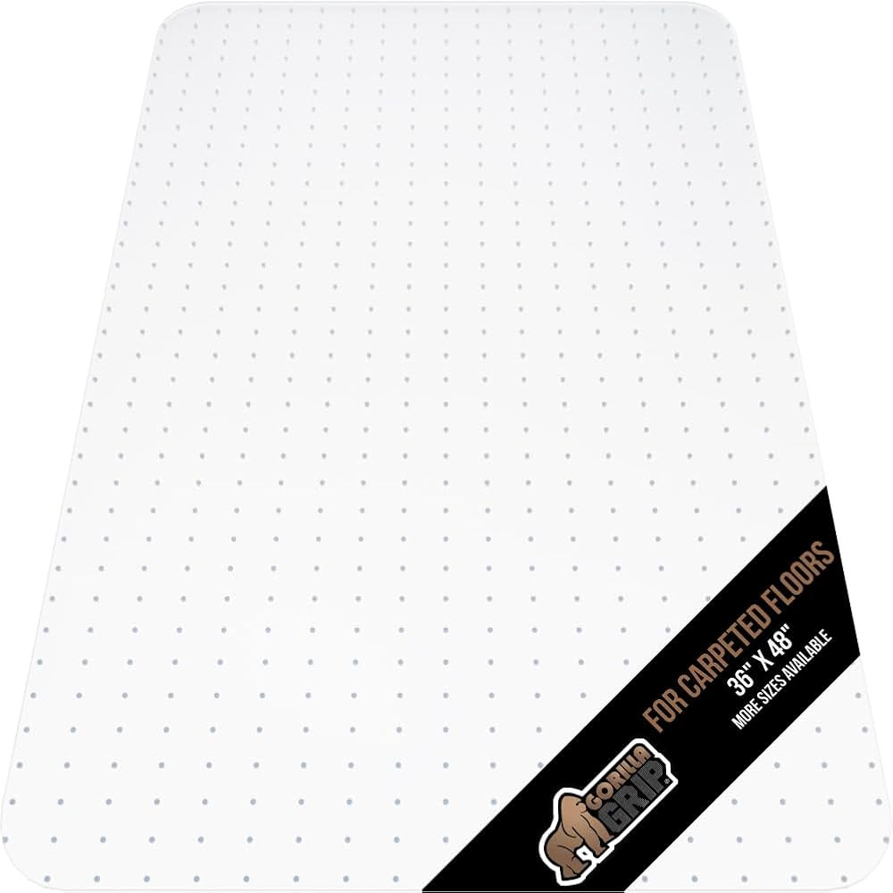 GORILLA GRIP Office Chair Mat for Carpet Floors, 36"x48" Smooth Glide Slip Resistant Under Desk C... | Amazon (US)