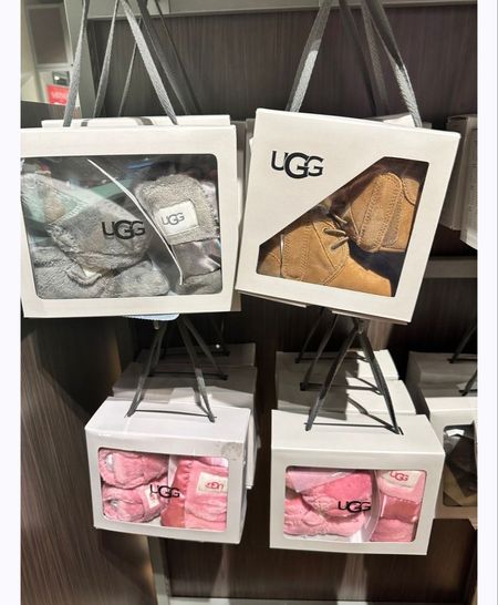 Perfect gift for a newborn baby. Adorable UGG booties and sets! Grab the grey or tan for a unisex option. 

#LTKkids #LTKGiftGuide #LTKSeasonal