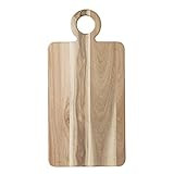 Bloomingville Rectangular Acacia Wood Cutting Board Tray with Circle Handles, Natural | Amazon (US)