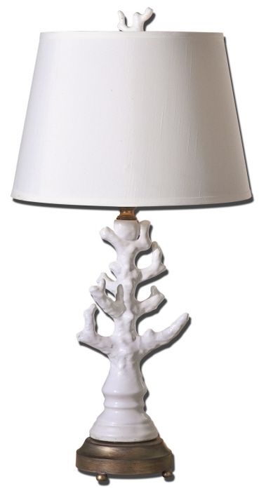 Uttermost 27493 Coral Lamp Glossy White Glaze Over | Unbeatable Sale