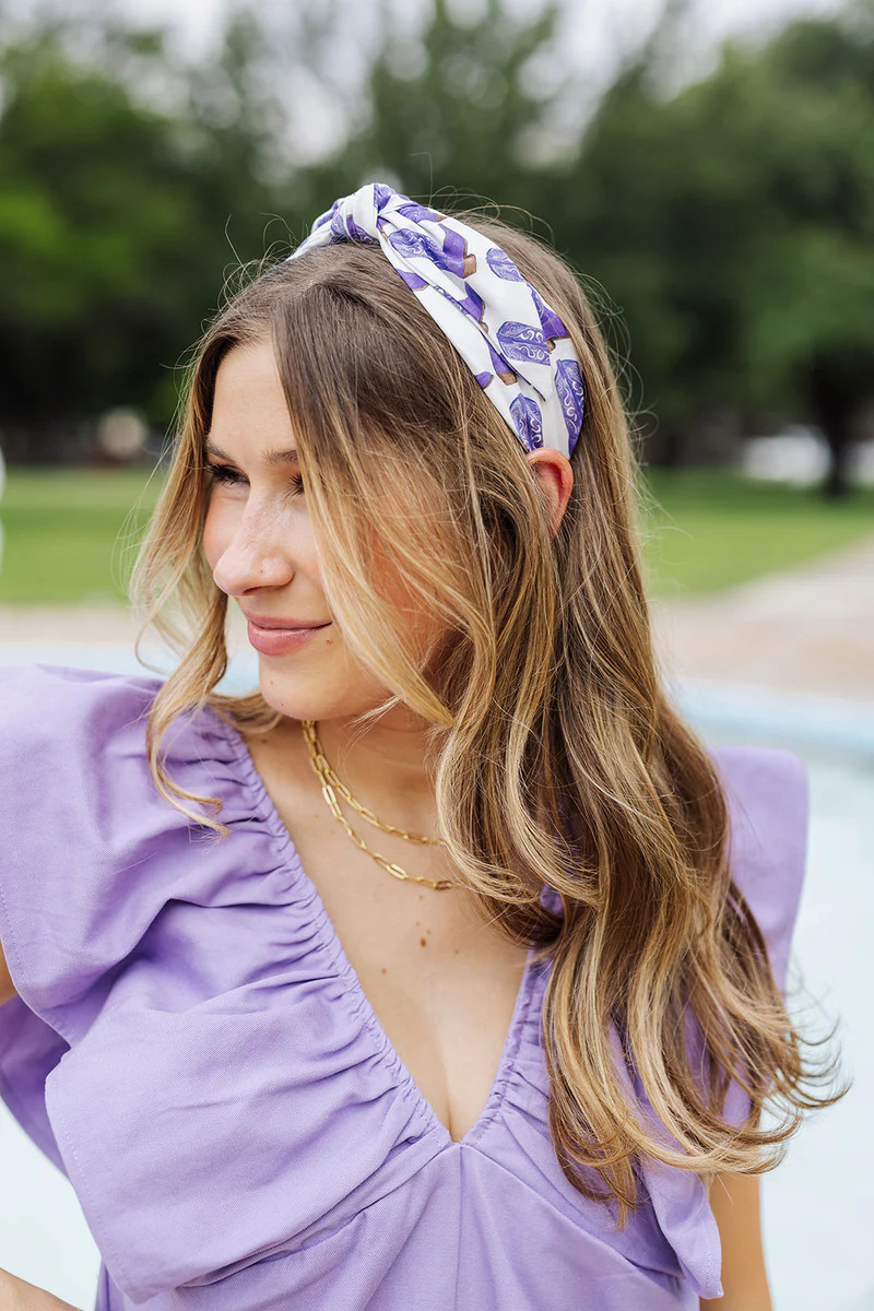 Gameday Headband - Purple Boots | The Impeccable Pig